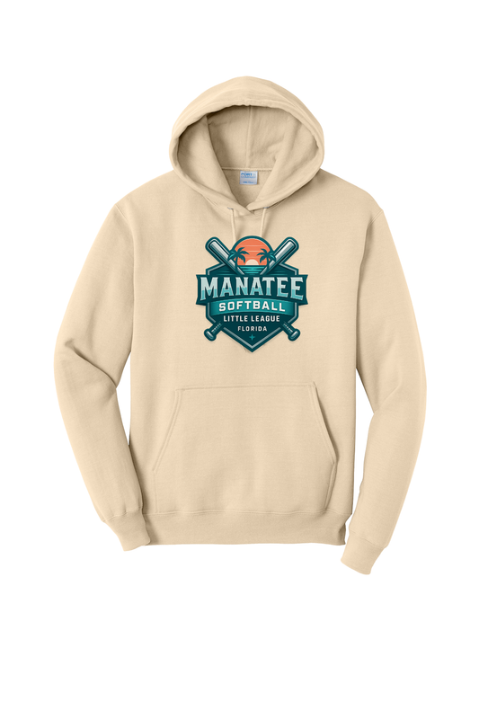 Mantee Softball Pullover Hooded Sweatshirt. PC78H/PC90YH
