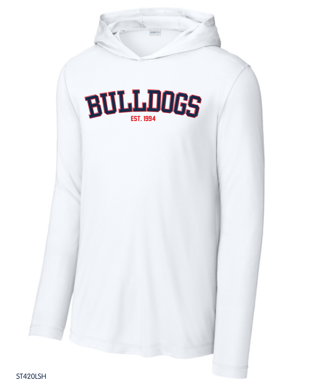 Bulldogs - Youth & Adult ST420LSH / YST358 Sport-Tek® PosiCharge® Competitor™ Hooded Pullover