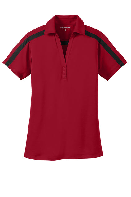L547 Port Authority® Women's Silk Touch™ Performance Colorblock Stripe Polo