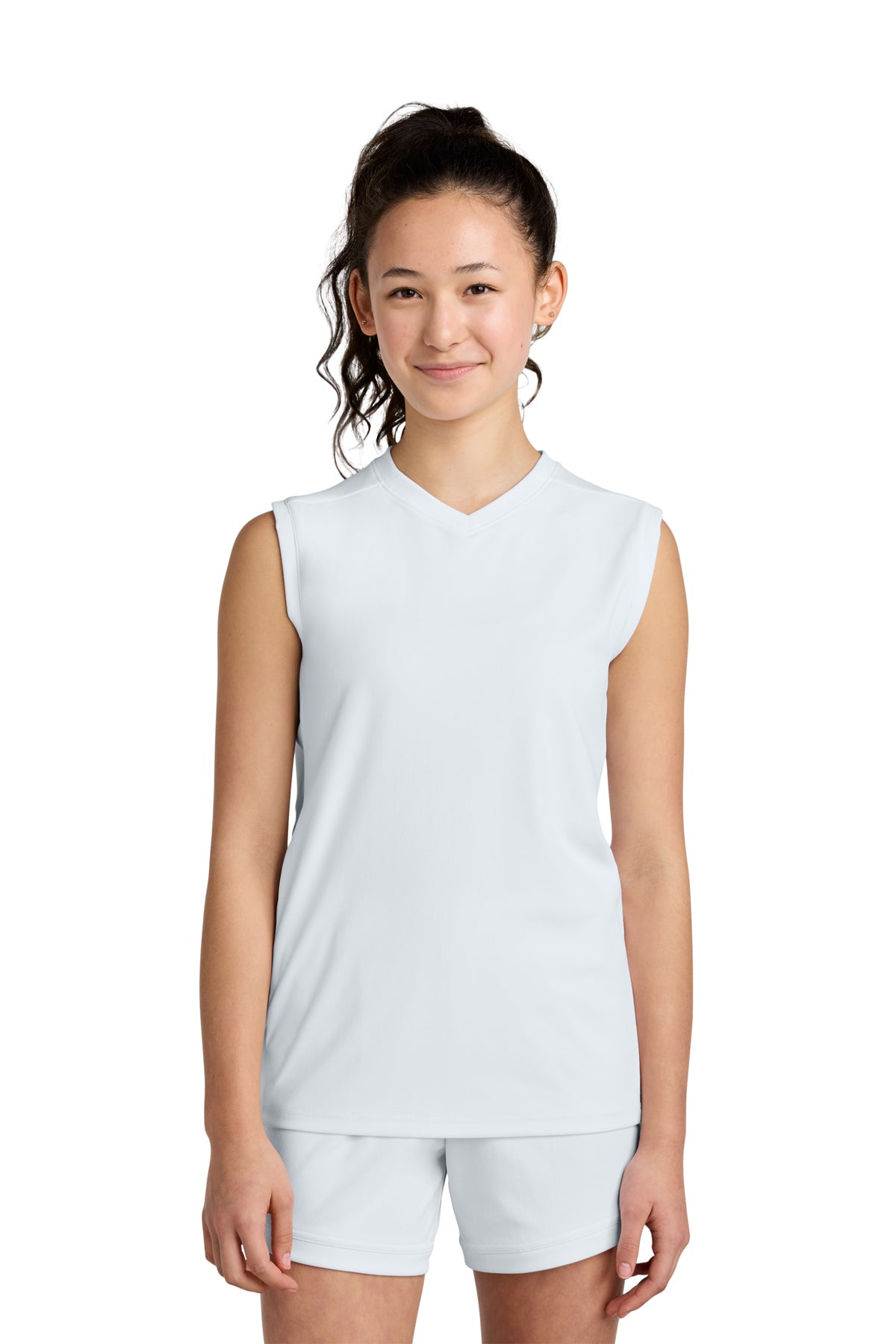 Youth Sport TEk Club Sleeveless Vneck Tee YST441