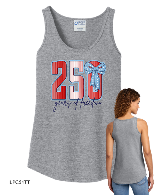 250 Years of Freedom -- Port & Company® Ladies Core Cotton Tank Top. LPC54TT