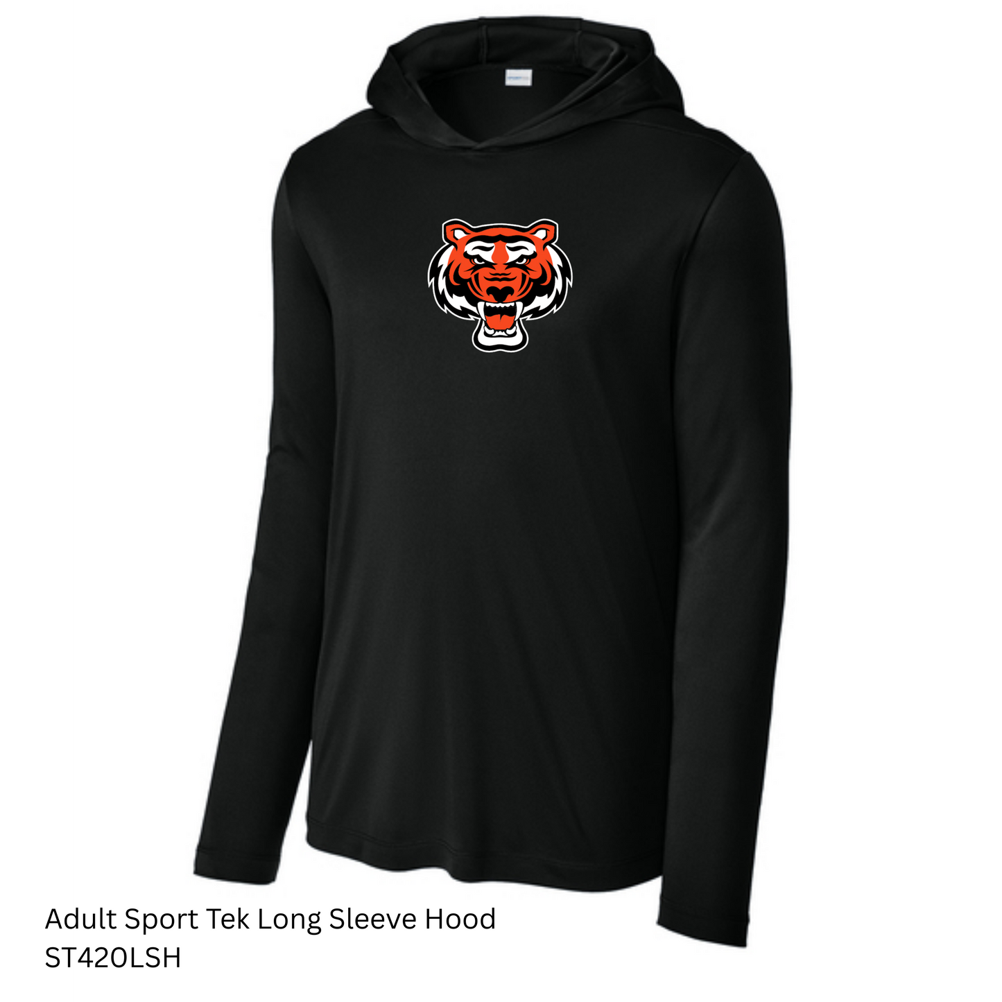 Rawlings Tigers - ST420LSH Adult Sport-Tek® Posi-UV® Pro Long Sleeve Hoodie