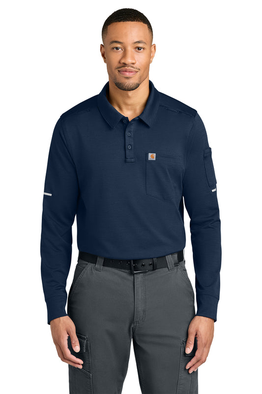 CTC16129 Carhartt® FLD & RSCU Long Sleeve Polo