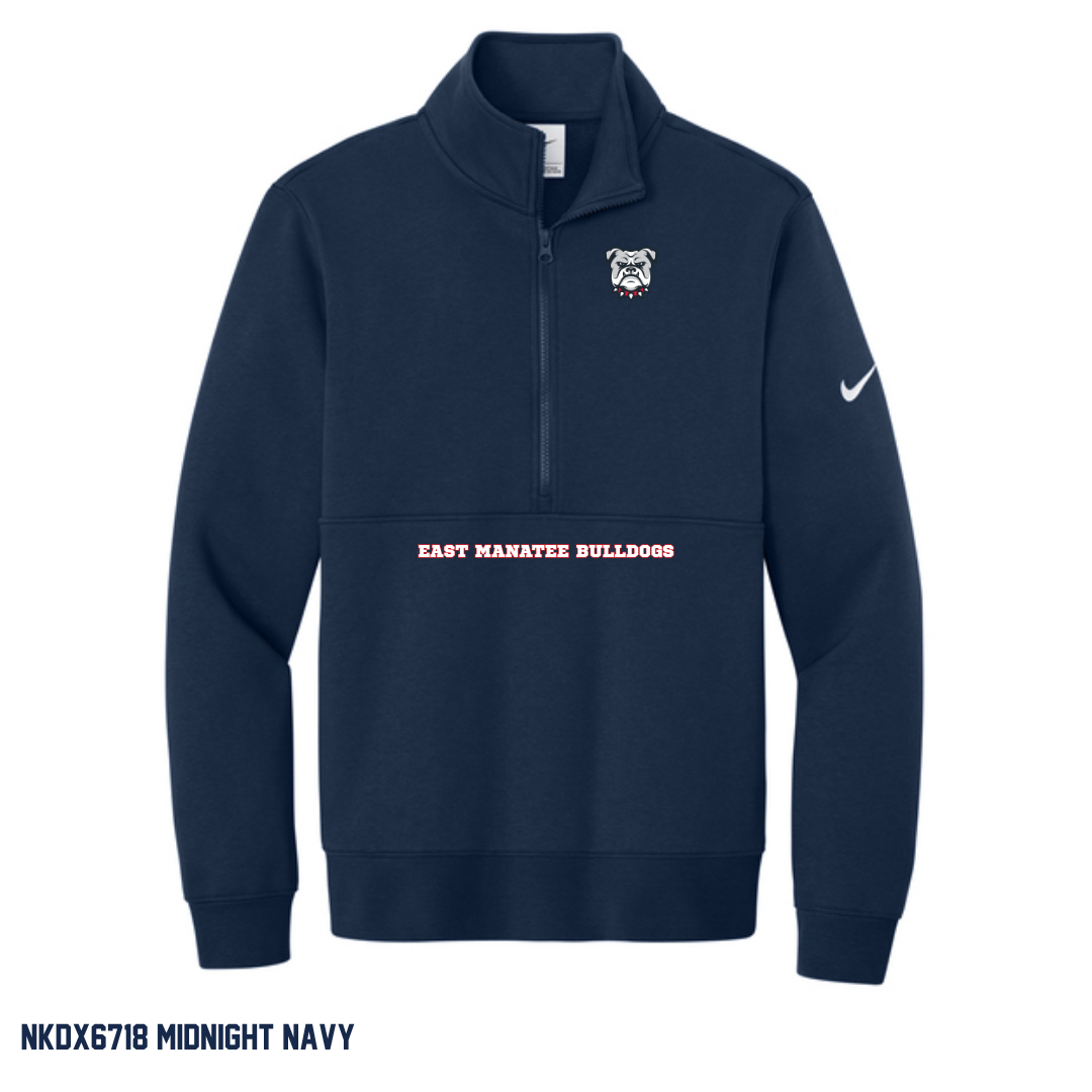 Bulldogs - Adult, Women's NKDX6720 / NKDX6718 Nike Club Fleece Sleeve Swoosh 1/2-Zip
