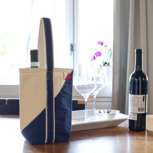 ShoreBags Contemporary Double Wine Bag- Navy