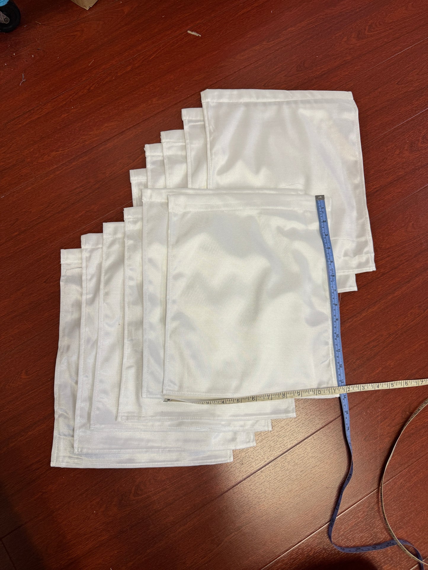 100% Polyester Garden Flag-- White Satin 11x 15"