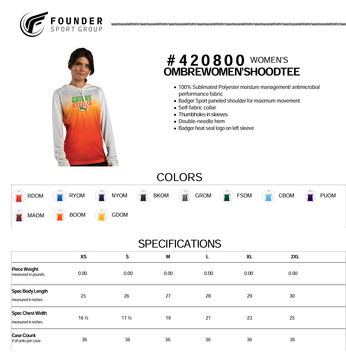 Badger Ombre Women's Hooded Tee