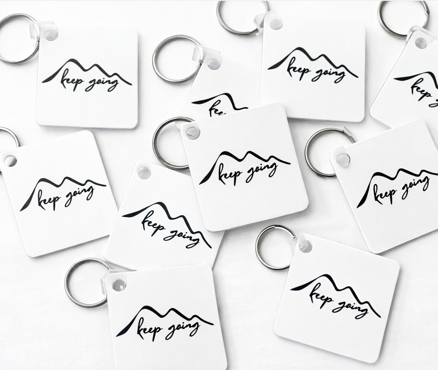 Square Single Side Aluminum Keychain