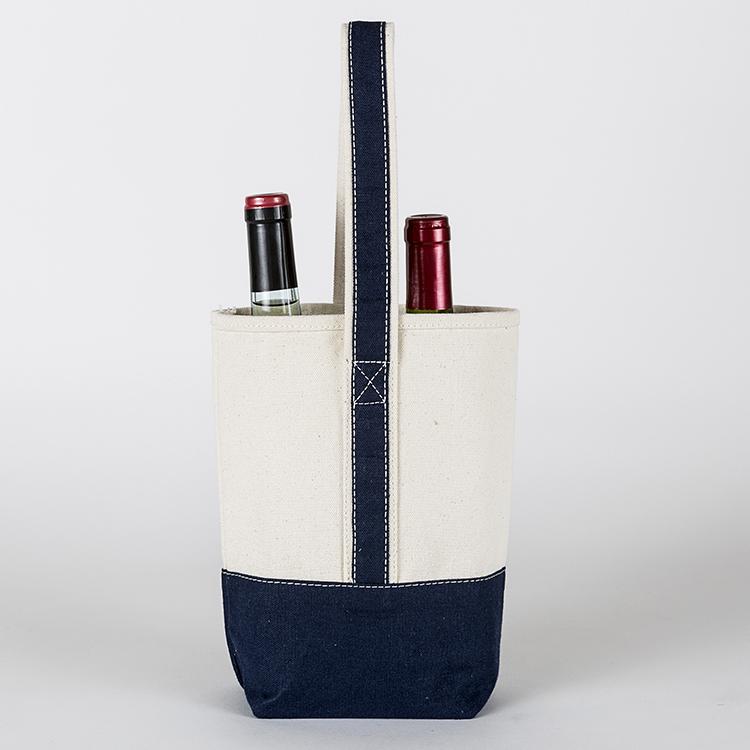 ShoreBags Double Wine Tote-- Navy