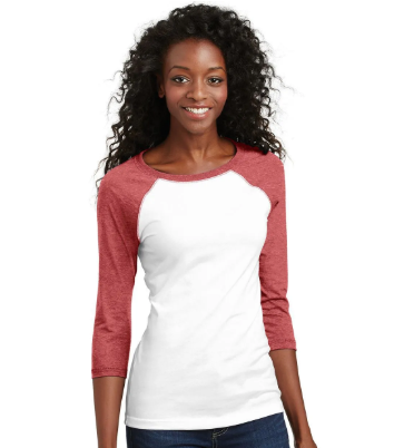District Juniors 50/50 3/4 Sleeve Raglan Tee