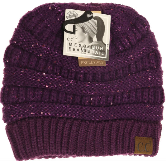 Sequin CC Beanie Tail Beanie