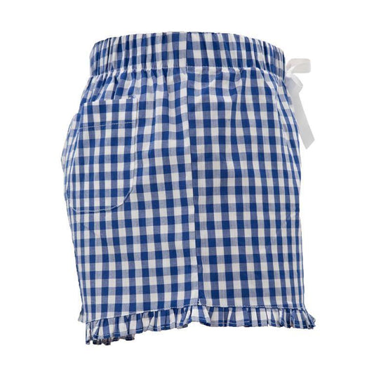 Gingham Ruffle Lounge Short - Banana Bug Designs
