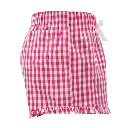 Gingham Ruffle Lounge Short - Banana Bug Designs
