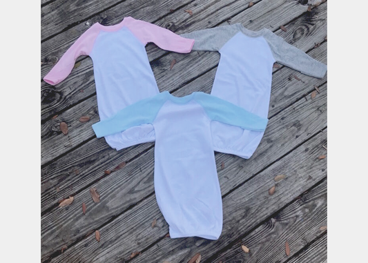 Monogrammed Infant Raglan Gown