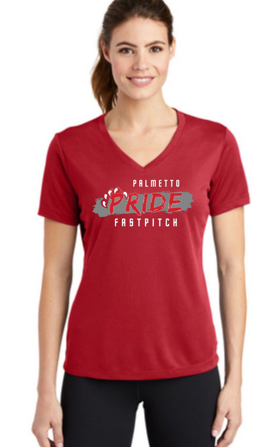 Palmetto Pride LST340 Sport-Tek® Women's PosiCharge® RacerMesh® V-Neck Tee