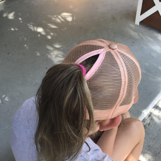 Glitter Monogrammed CC High Ponytail Hat - Banana Bug Designs