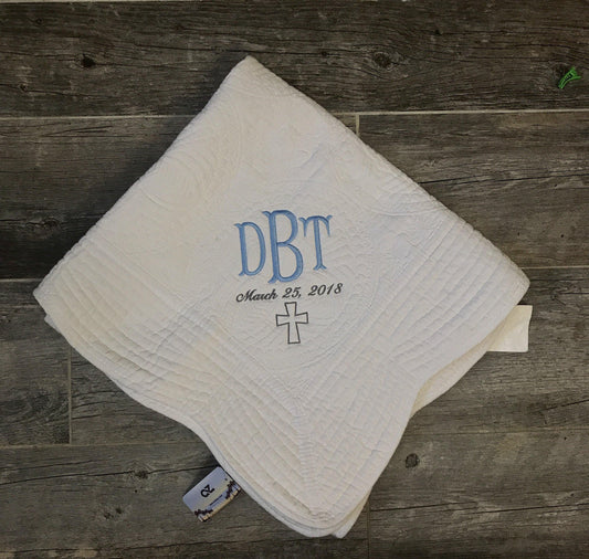 Personalized Heirloom Baby Blanket - Banana Bug Designs