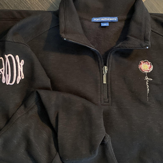 Dream Wild Rose Sport Tek 1/4 Zip - Banana Bug Designs