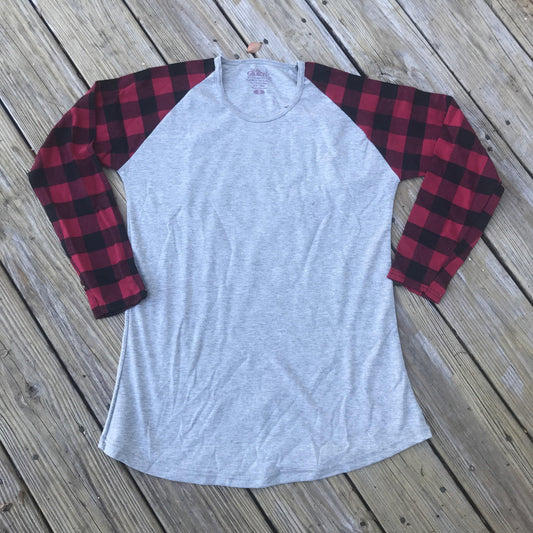 Plaid Sleeves Raglan - Banana Bug Designs