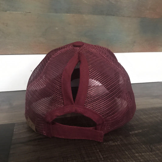 Monogrammed CC High Ponytail Hat - Banana Bug Designs