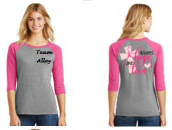 Always Hope and Love Cancer support tee