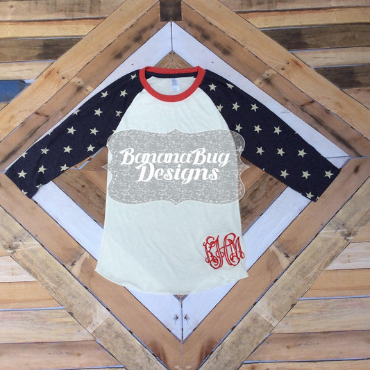 Monogrammed Stars Raglan