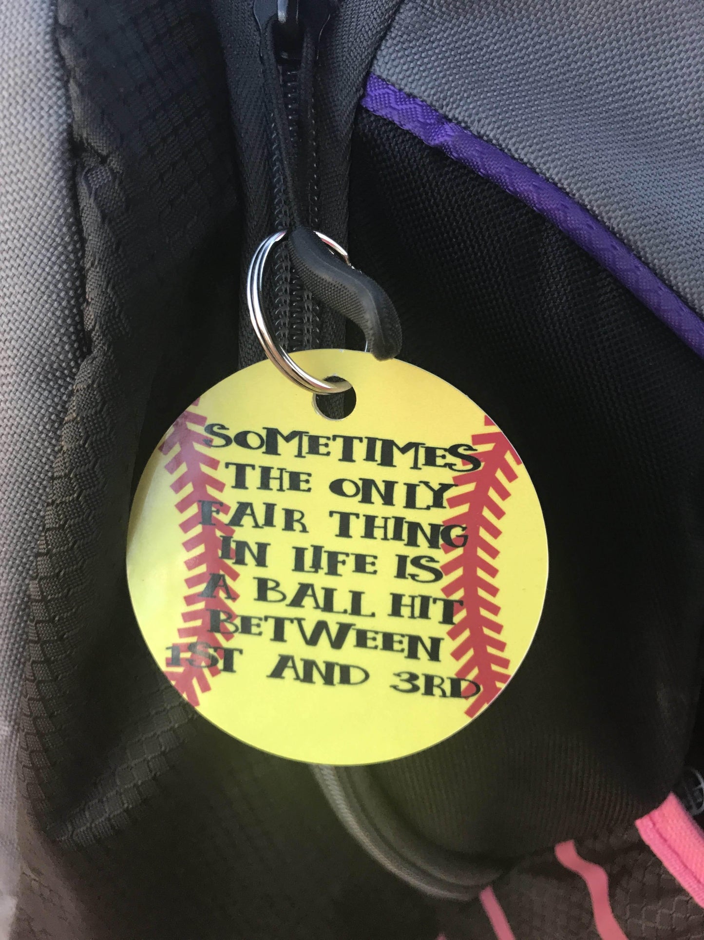 Monogrammed Baseball/Softball Keychain