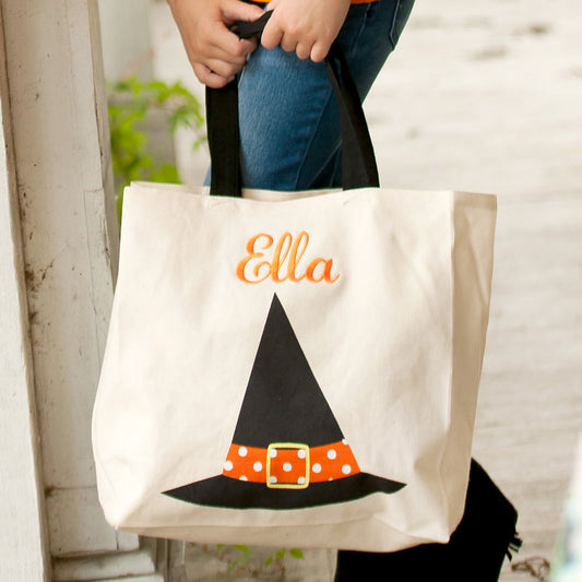 Monogrammed Halloween Canvas Tote
