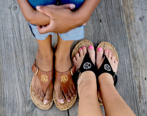 Monogrammed Sandals