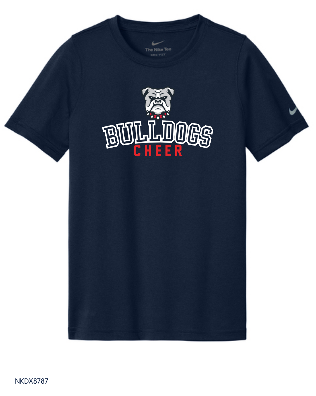 Bulldogs - CHEER Youth, Adult, Women's NKDX8730 / NKDX8734 / NKDX8787 Nike Swoosh Sleeve rLegend Tee