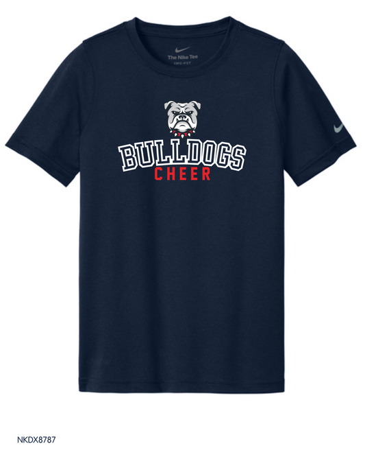 Bulldogs - CHEER Youth, Adult, Women's NKDX8730 / NKDX8734 / NKDX8787 Nike Swoosh Sleeve rLegend Tee