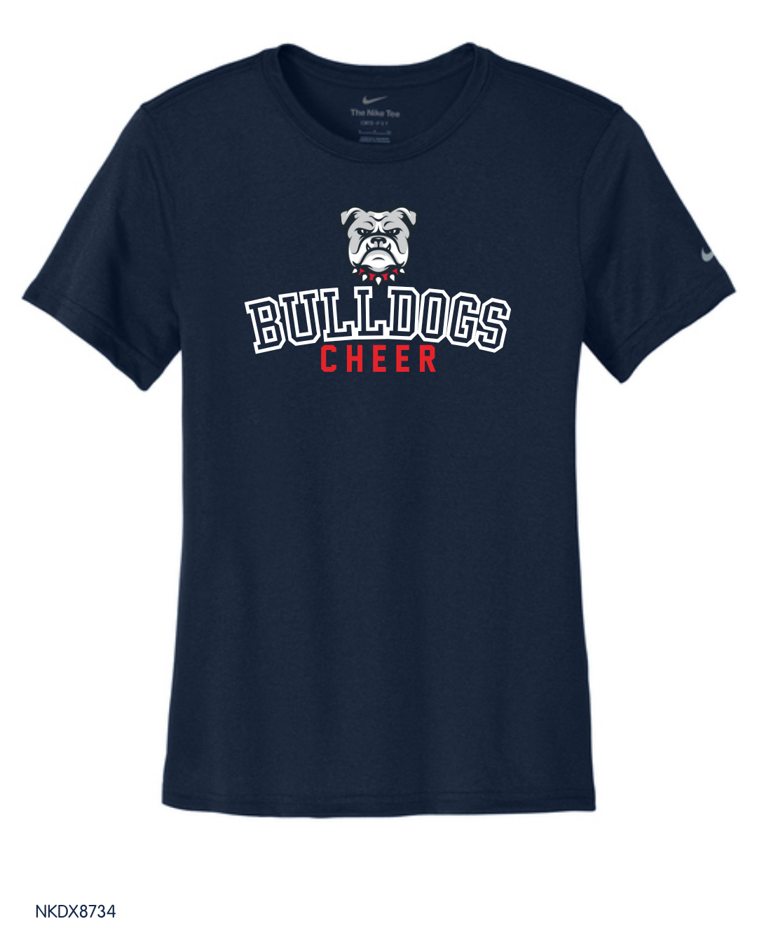 Bulldogs - CHEER Youth, Adult, Women's NKDX8730 / NKDX8734 / NKDX8787 Nike Swoosh Sleeve rLegend Tee