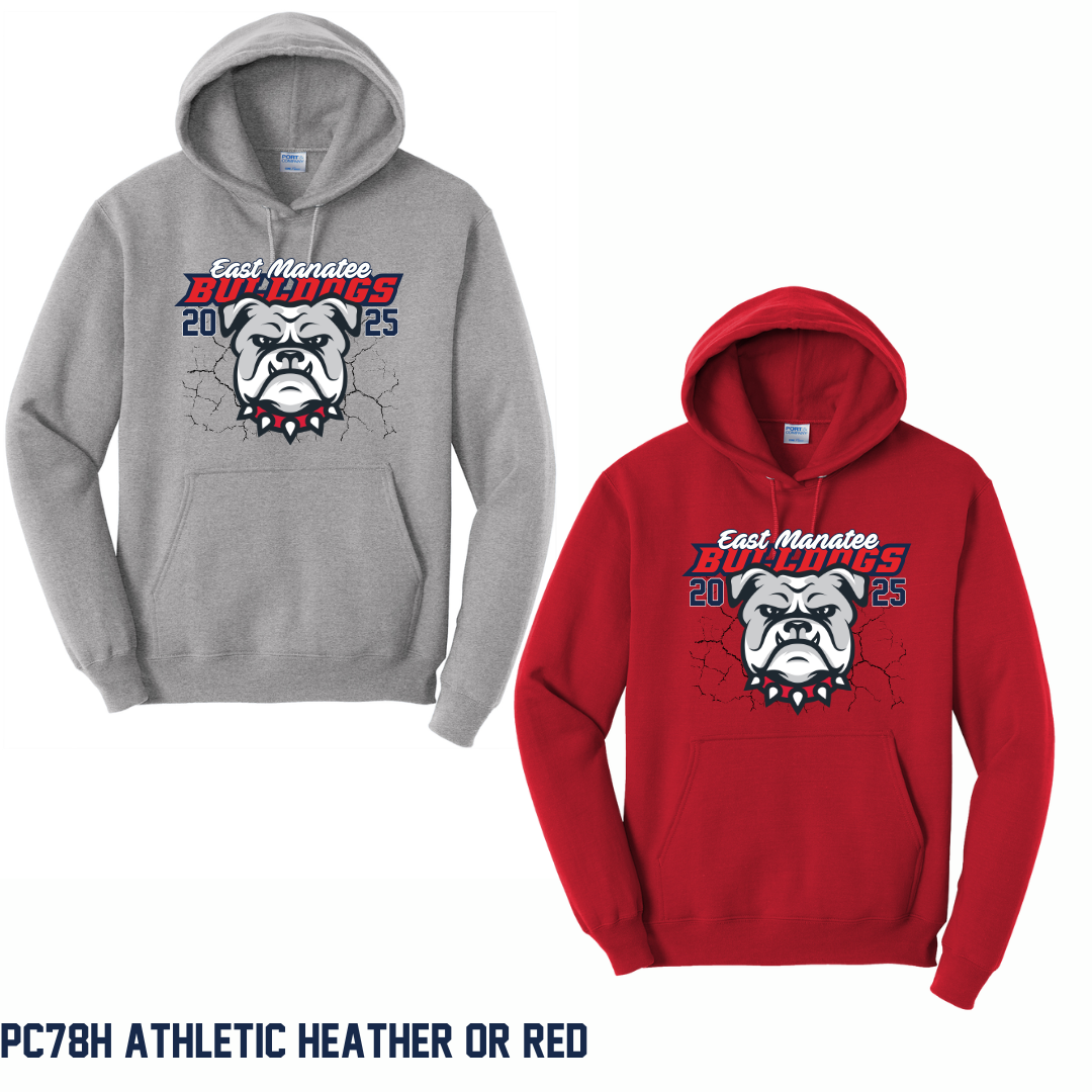 Bulldogs - Toddler, Youth & Adult CAR78TH / PC78H / PC90H Port & Co™ Core Fleece Pullover Hooded Sweatshirt