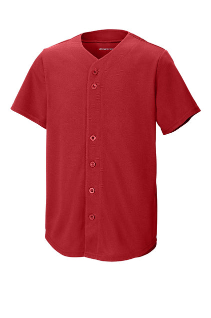 YST220  Sport-Tek® Youth PosiCharge® Tough Mesh Full-Button Jersey