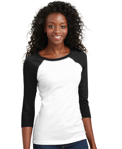 District Juniors 50/50 3/4 Sleeve Raglan Tee