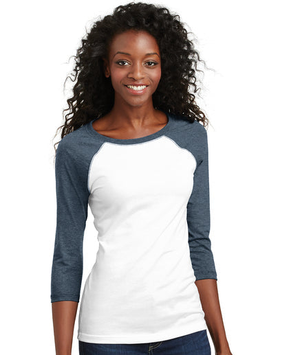 District Juniors 50/50 3/4 Sleeve Raglan Tee