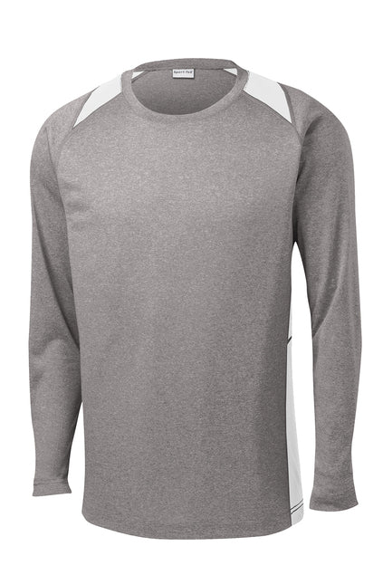 ST361LS  Sport-Tek® Long Sleeve Heather Colorblock Contender™ Tee