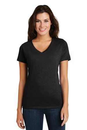 District Women's Super Slub Vneck Tee DM3501