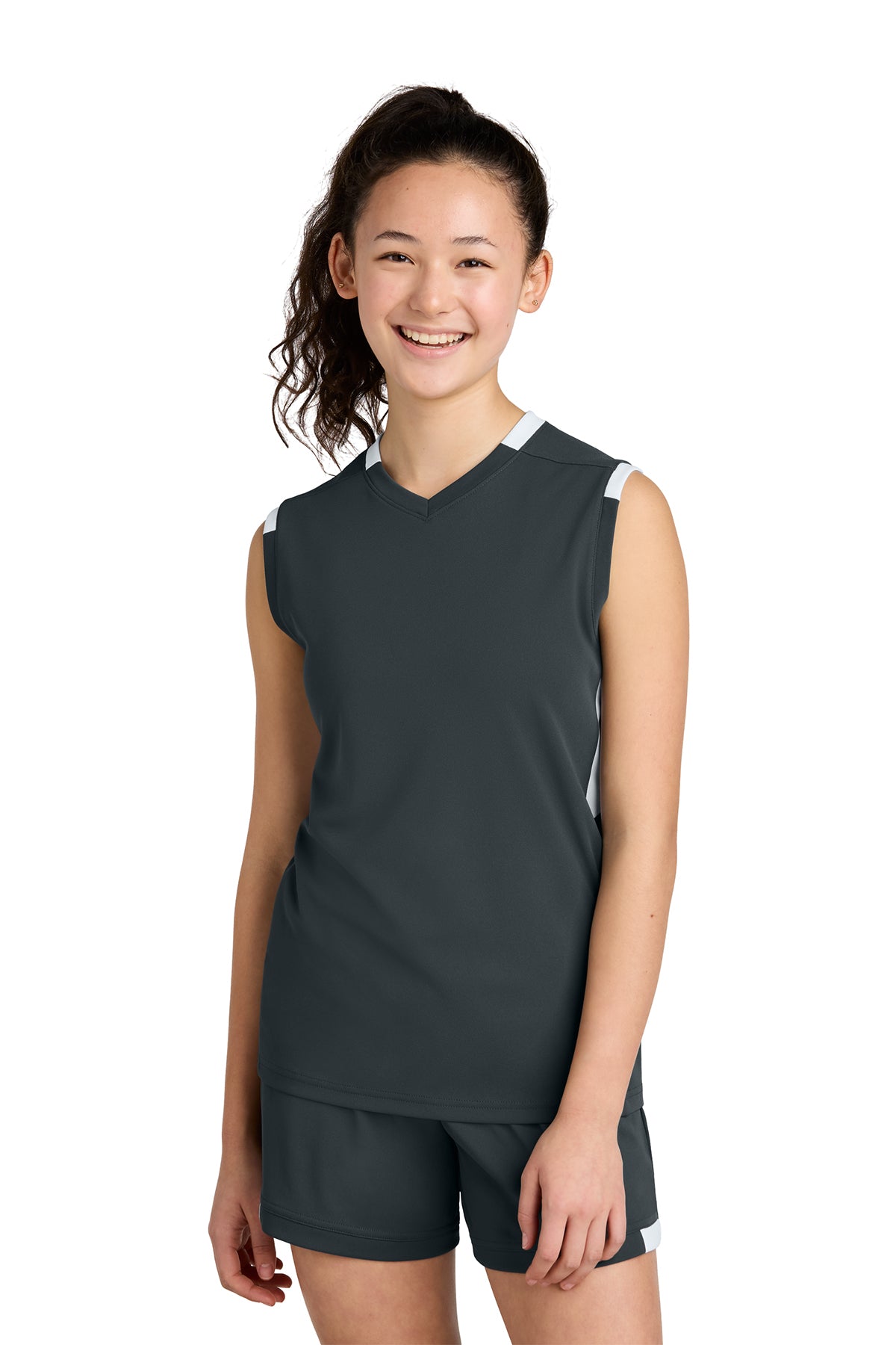 Youth Sport TEk Club Sleeveless Vneck Tee YST441