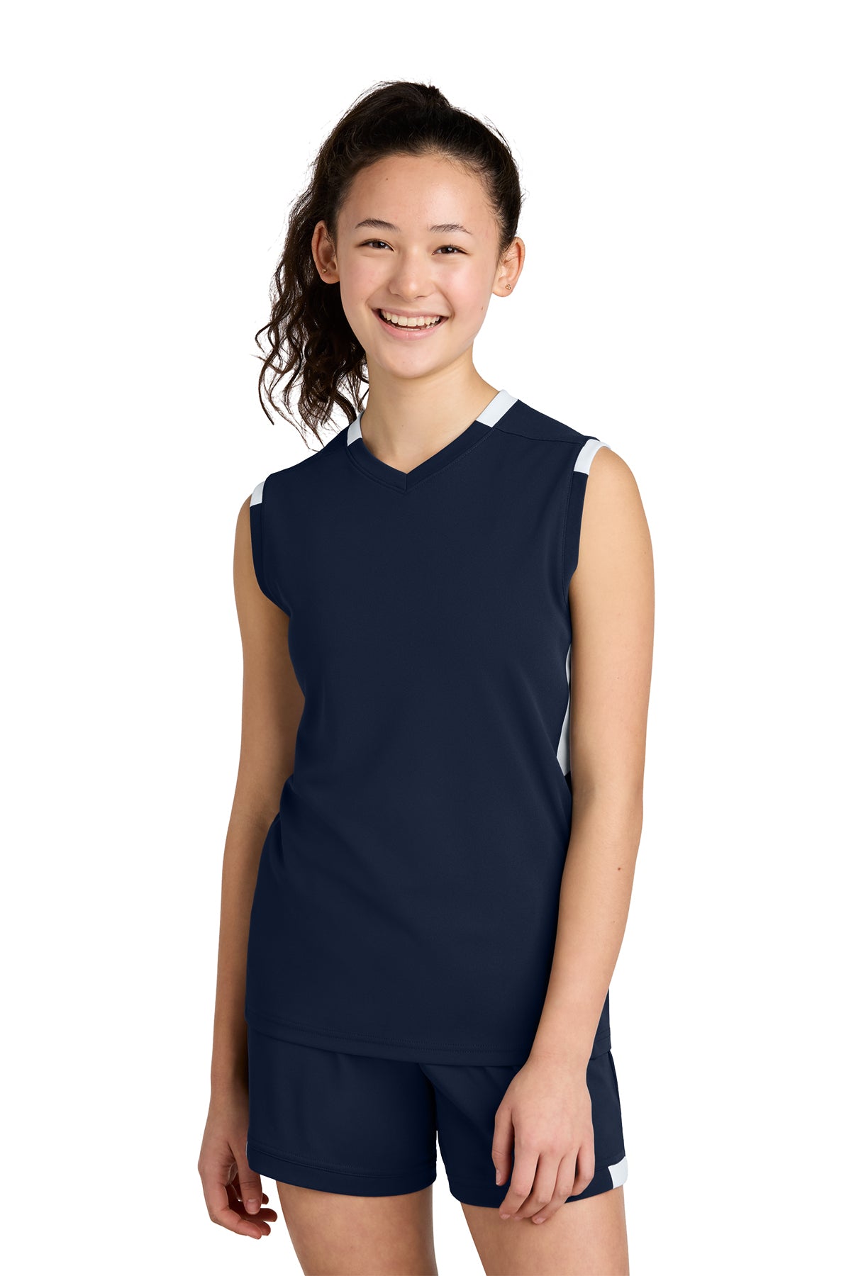 Youth Sport TEk Club Sleeveless Vneck Tee YST441