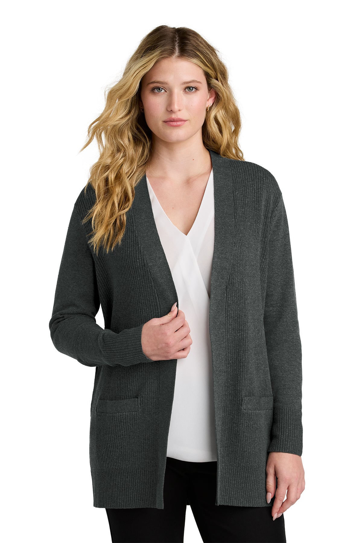 LSW2890  Port Authority® Women’s Easy Care Open-Front Cardigan Sweater