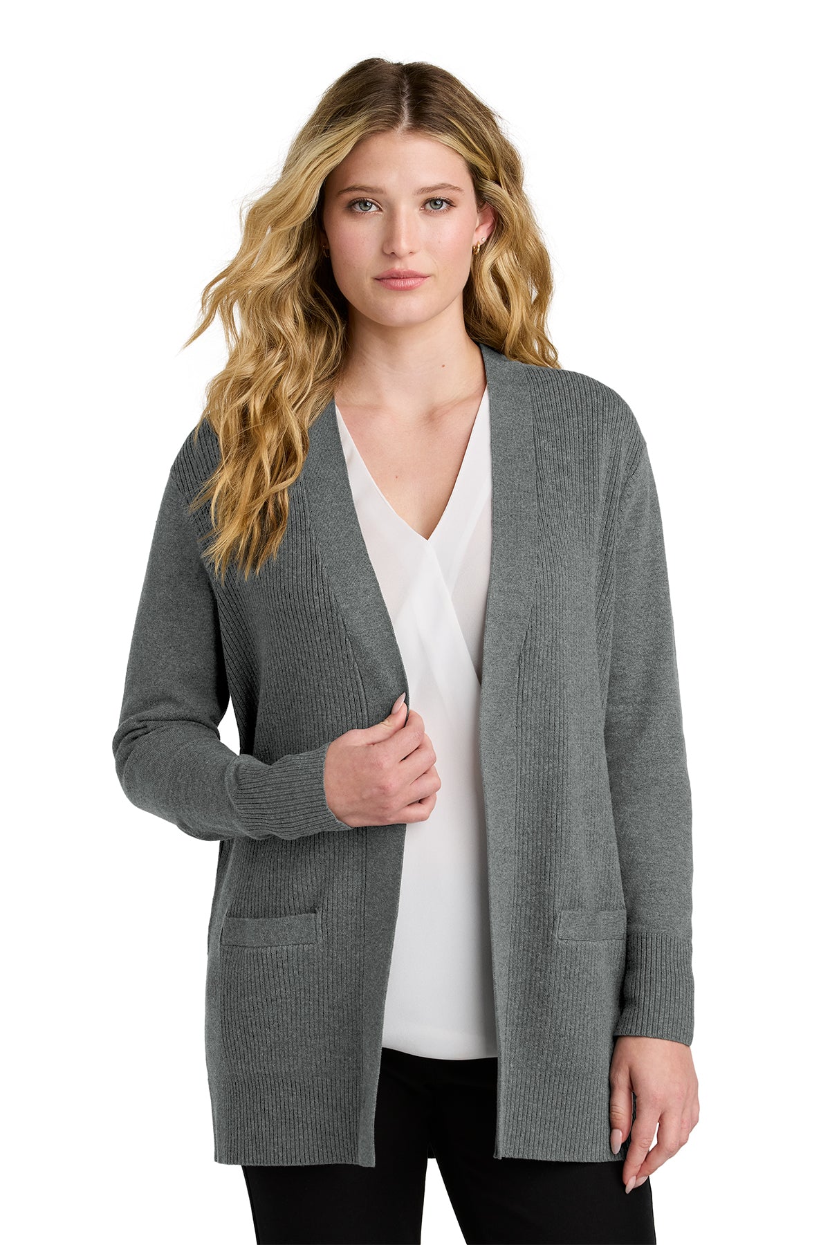 LSW2890  Port Authority® Women’s Easy Care Open-Front Cardigan Sweater