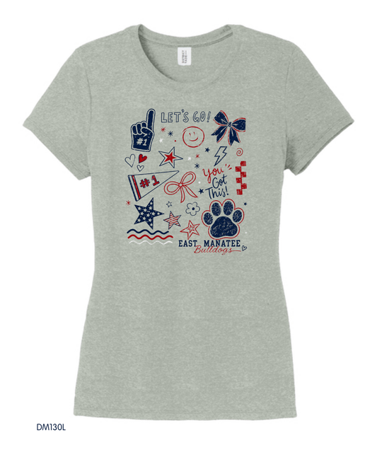 Bulldogs - Womens DM130L District® Women’s Perfect Tri® Tee