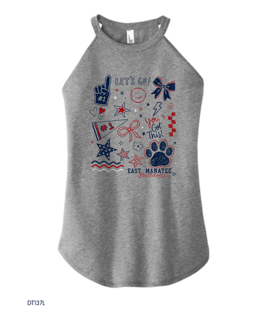 Bulldogs - Womens DT137L District® Women’s Perfect Tri® Rocker Tank