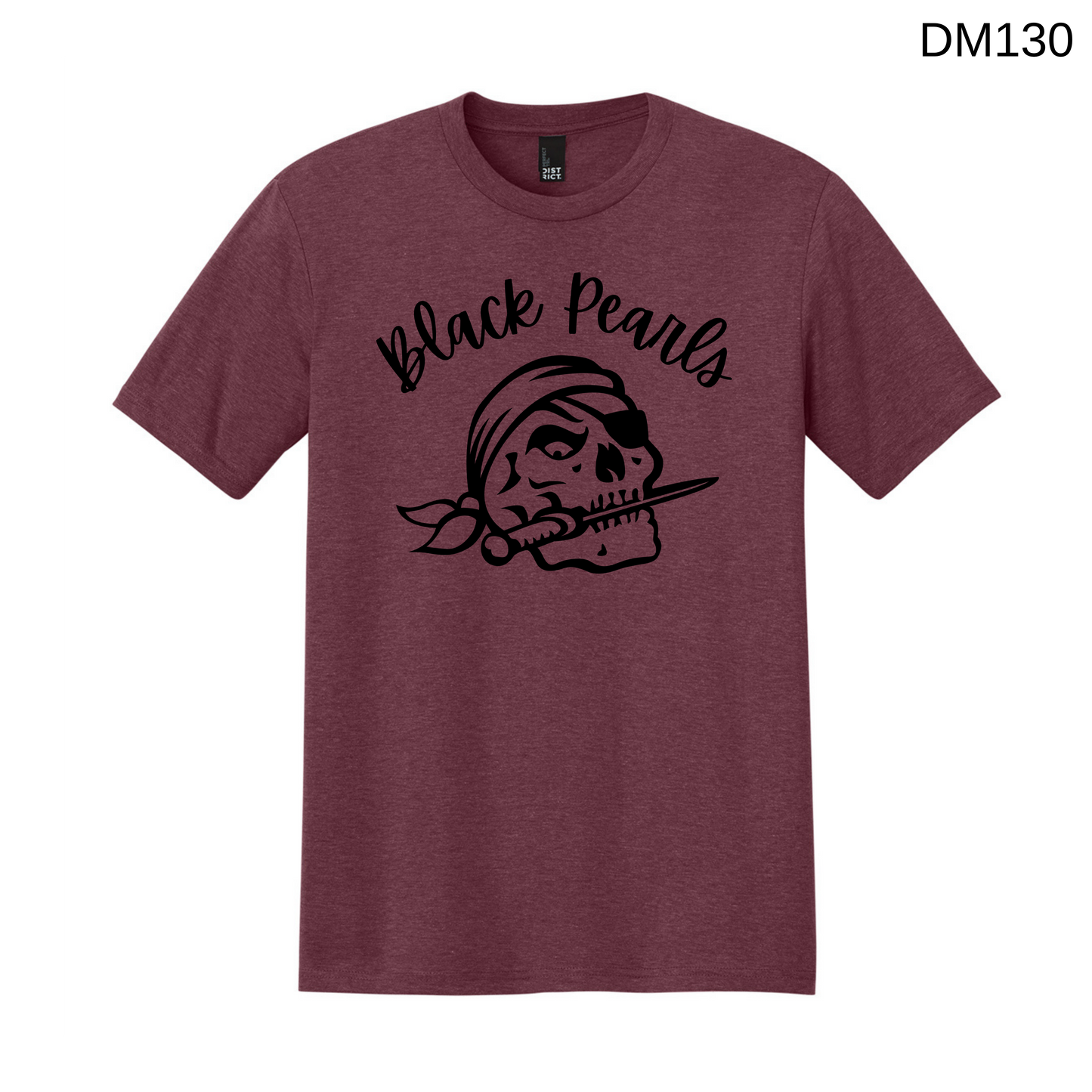 Black Pearls District Tri-blend DM130/Dm1350L - Pirate Head with Black Pearls