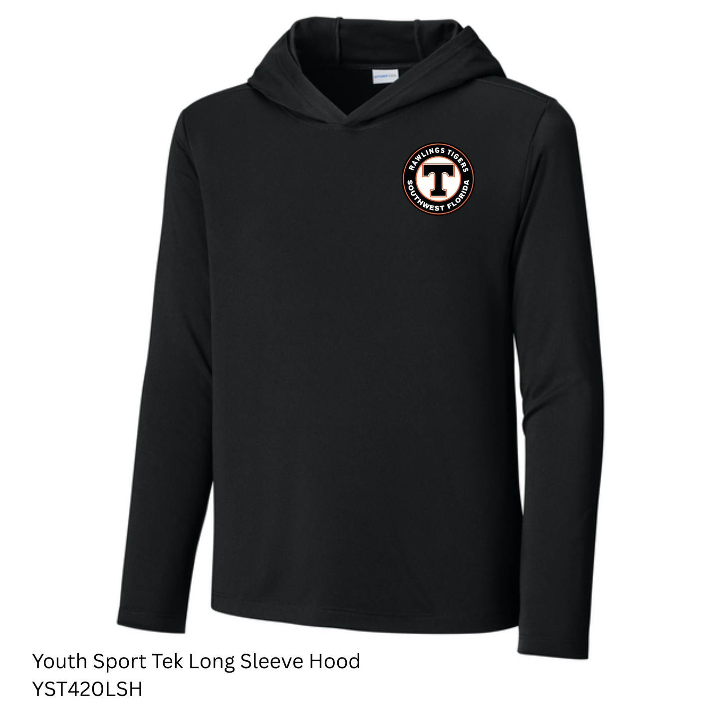 Rawlings Tigers - YST420LSH  Sport-Tek® Youth Posi-UV® Pro Long Sleeve Hoodie