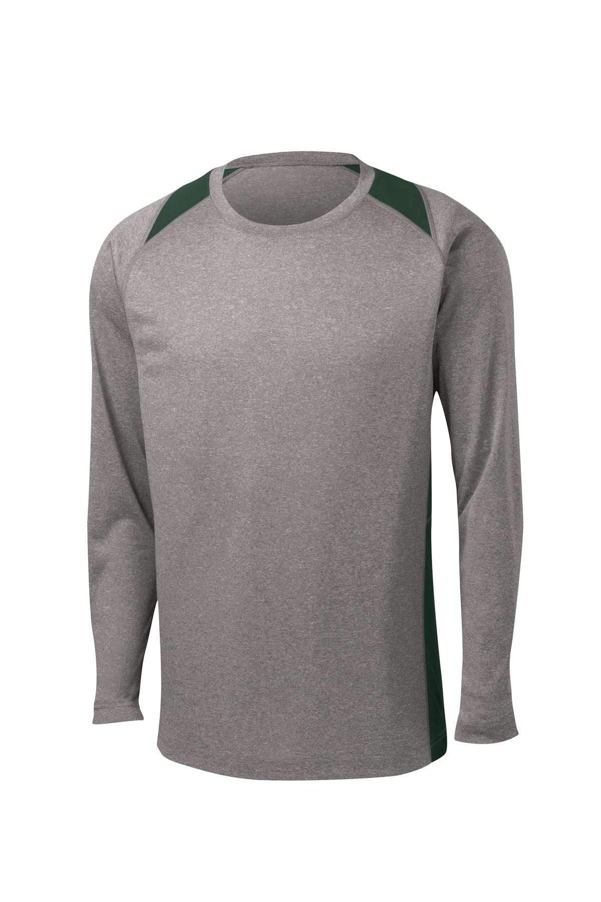 ST361LS  Sport-Tek® Long Sleeve Heather Colorblock Contender™ Tee
