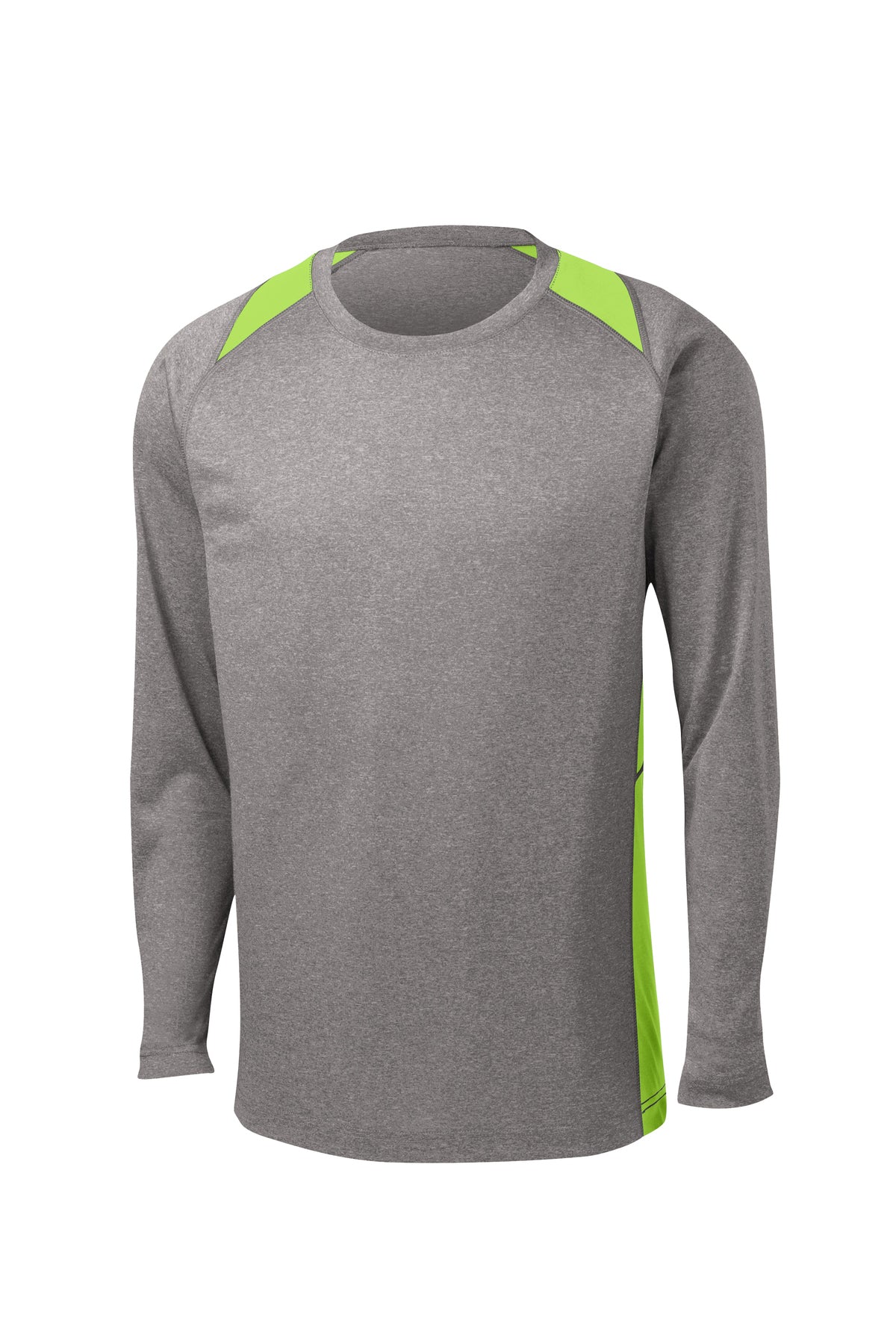 ST361LS  Sport-Tek® Long Sleeve Heather Colorblock Contender™ Tee