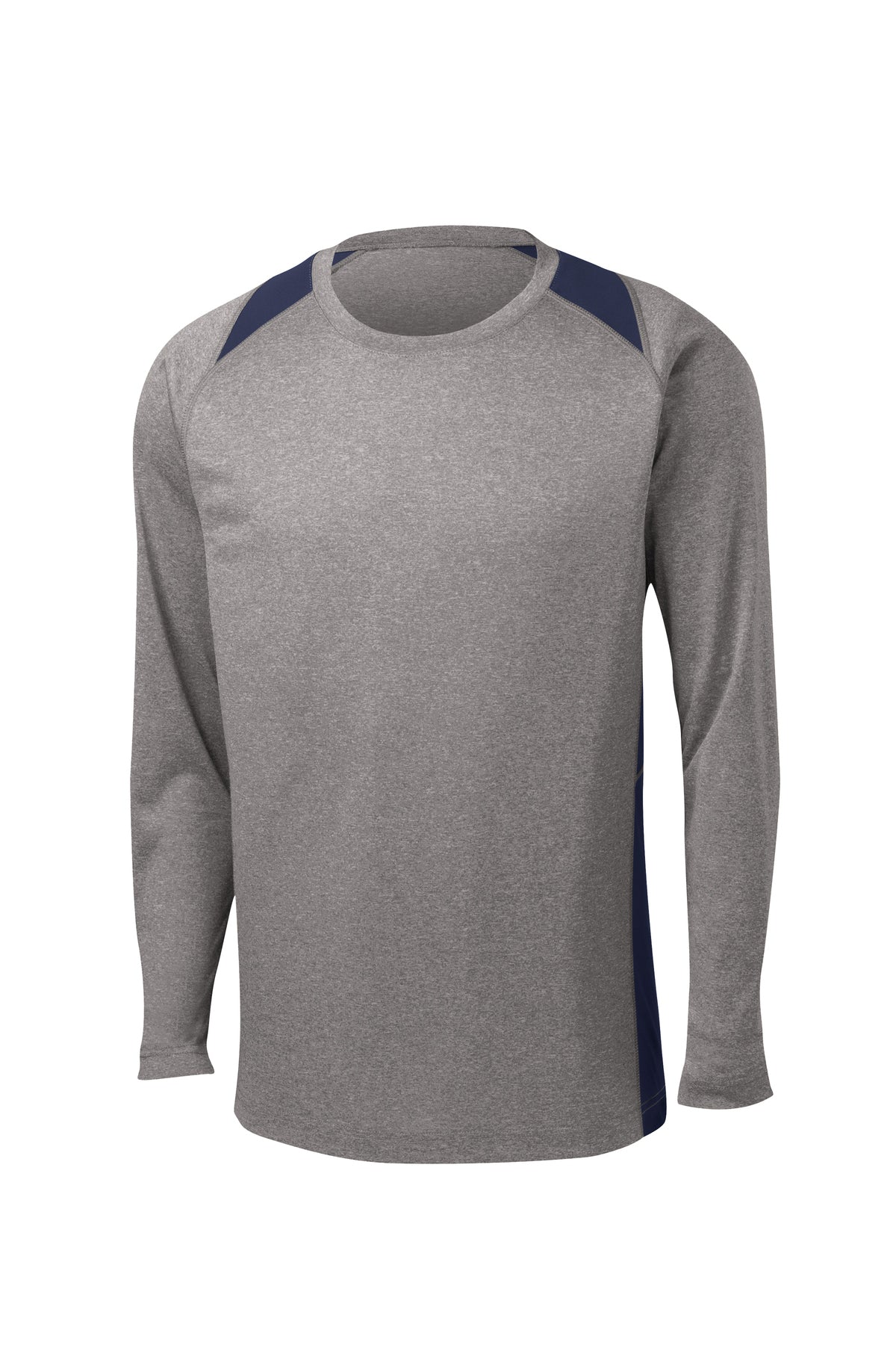ST361LS  Sport-Tek® Long Sleeve Heather Colorblock Contender™ Tee