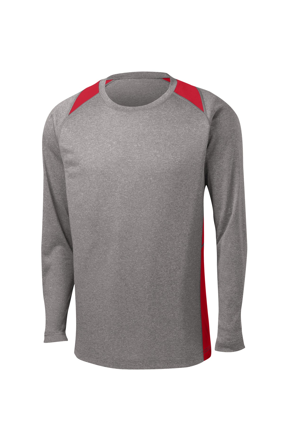 ST361LS  Sport-Tek® Long Sleeve Heather Colorblock Contender™ Tee